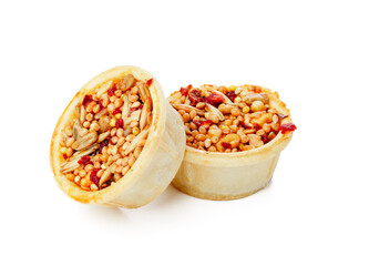 Nutritious seed mix served in a bowl with additional snacks for pet at home