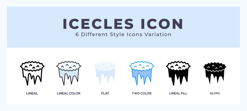 Icicles set of vector icon. For web. and mobile app