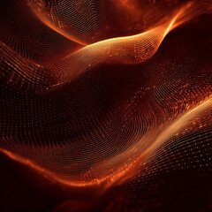 Unique abstract designs with wavy lines in dark brown and orange.