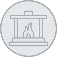 Fireplace Vector Icon Design