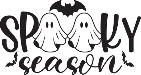 Halloween spooky season typography design on plain white transparent isolated background for card, shirt, hoodie, sweatshirt, apparel, card, tag, mug, icon, poster or badge