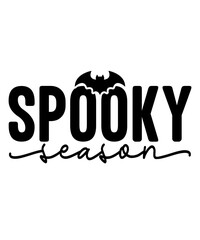 Halloween spooky season typography design on plain white transparent isolated background for card, shirt, hoodie, sweatshirt, apparel, card, tag, mug, icon, poster or badge