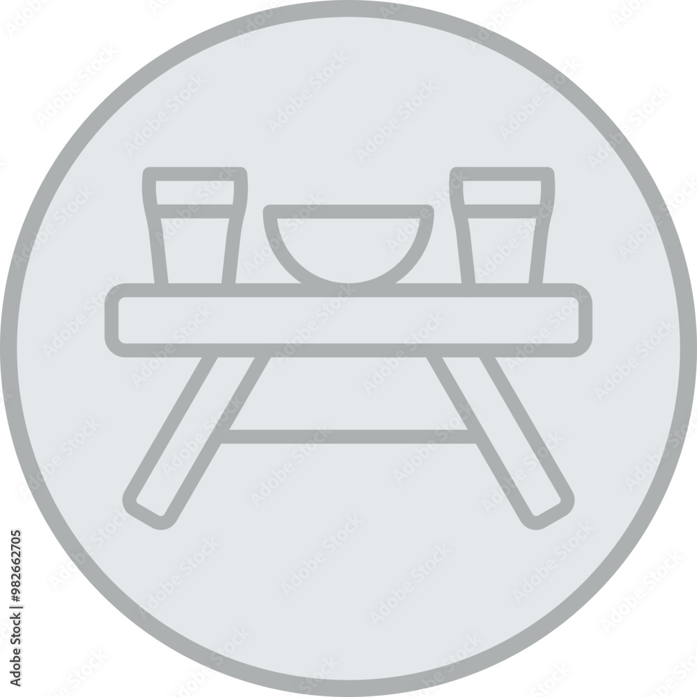 Canvas Prints Picnic Table Vector Icon Design