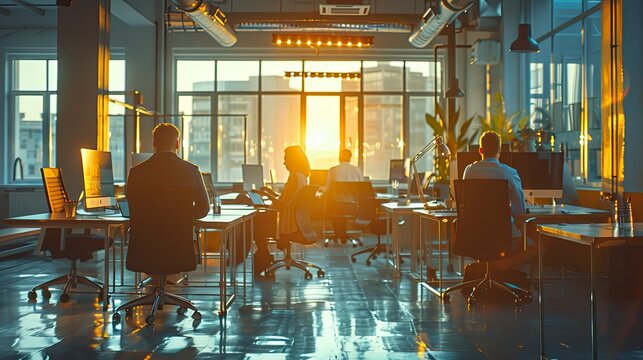 A group of project managers in a sleek office, coordinating tasks and timelines. Their teamwork is crucial in ensuring project success.