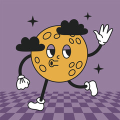 woman with black balloons