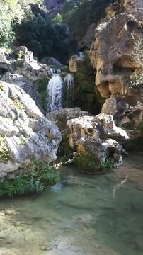 the waterfalls of the Borosa River in Cazorla, Segura and Las Villas Natural Park, Ja&eacute;n, Andalusia, Spain

