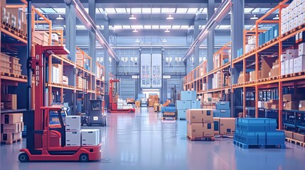 A team of logistics coordinators in a warehouse, managing the distribution of goods. Their synchronized efforts ensure efficient and timely deliveries.