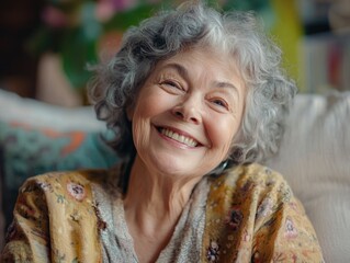 Elderly Lady Smiling at the Camera