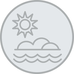 Sunset Ocean Vector Icon Design