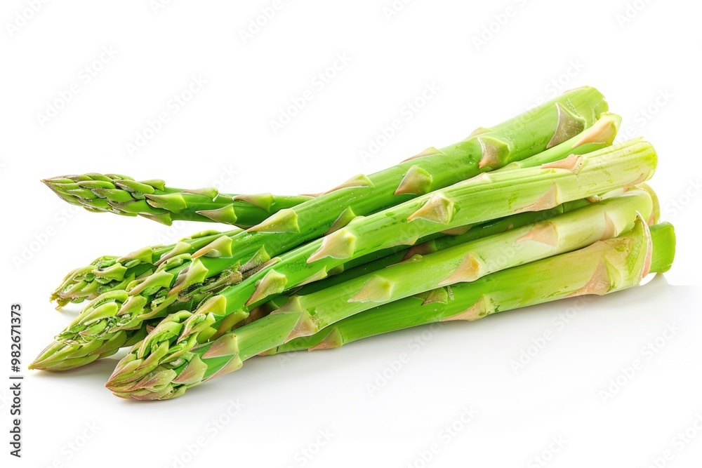 Canvas Prints Fresh asparagus spears on a white background, great for food or nature photography