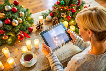woman with christmas presents