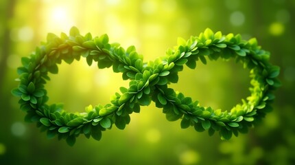 Green Leaves Infinity Symbol, Nature