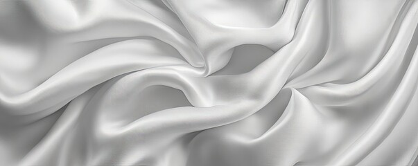 Obraz premium White Silk Fabric Texture Background - Draped Satin Material