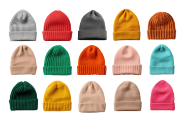 PNG knitted beanie set, transparent background
