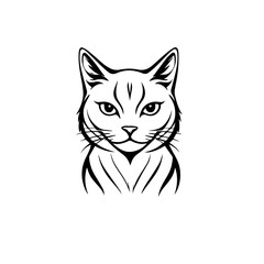 Elegant Cat Logo - Minimalist Feline Vector Design