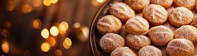 Delicious cookies dusted with powdered sugar, perfect for celebrations and cozy gatherings during the festive season.