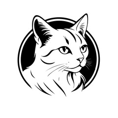 Elegant Cat Logo - Minimalist Feline Vector Design