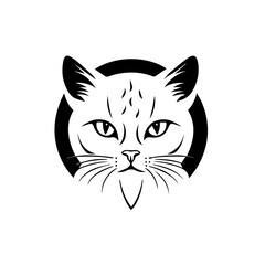 Elegant Cat Logo - Minimalist Feline Vector Design