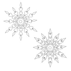 The illustration shows two snowflakes, consisting of different geometric elements.