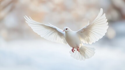 Fototapeta premium White dove in flight