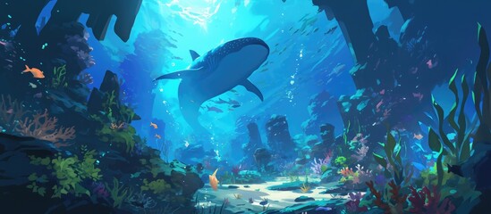 Obraz premium Underwater landscape artwork