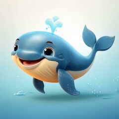Baby Sea Animal Cartoon 3D Illustration