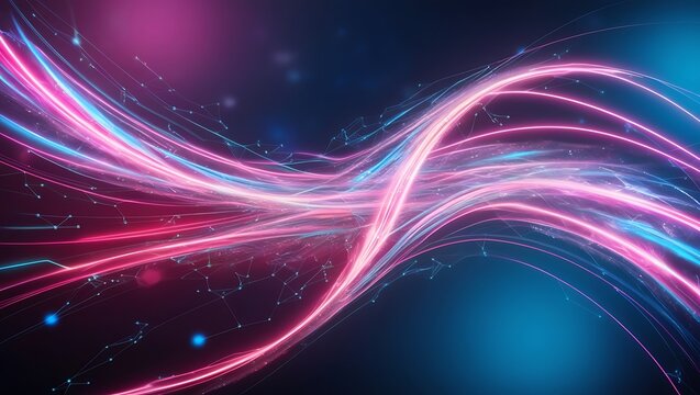 Modern technology circuit board texture background design. Waves flow. Quantum explosion technology