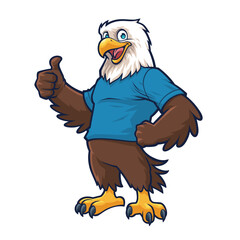 Mascot Design of an Eagle giving a thumb up