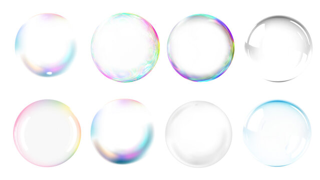 PNG bubble effect set, transparent background