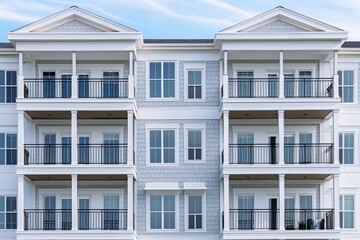 A grandiose white structure with ornate balconies, suitable for architecture or cityscape use