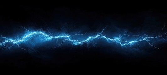 Abstract Blue Lightning Bolt on Dark Background