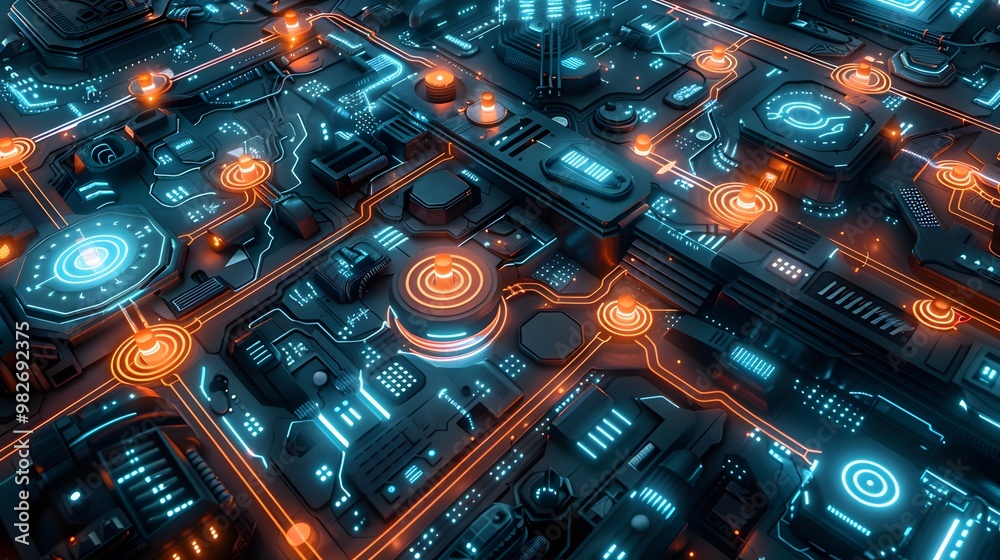 Poster a sleek, futuristic gateway acting as the central hub for numerous api connections, managing request