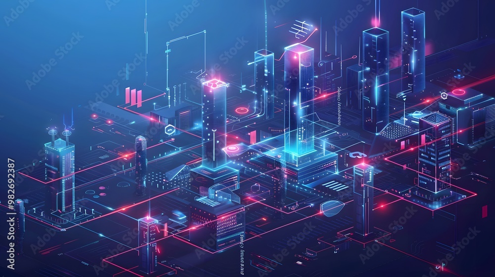 Poster a sleek, futuristic gateway acting as the central hub for numerous api connections, managing request