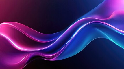Abstract Iridescent Fluid Neon Curved Wave In Motion 3D Background With Empty Space