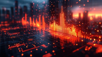 Fototapeta premium Digital Financial Chart Showing Business Profit Rise for Presentations and Reports