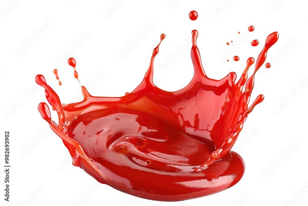 Poster a small amount of red liquid splashed onto a white surface, awaiting cleanup