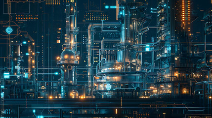 Naklejka premium holographic future building
