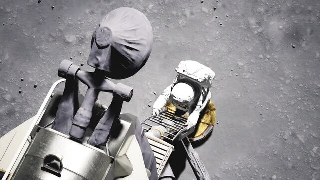 Astronaut Landing On The Surface Of The Moon