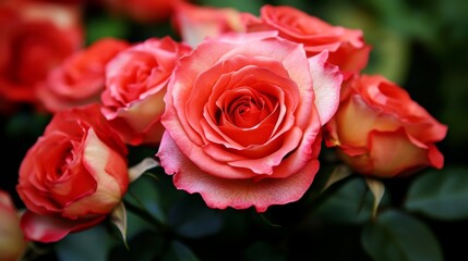 Obraz premium Close up Photography of Vibrant Pink and Red Rose Flowers in Bloom