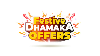 Festive dhamaka offers. Indian festival Diwali, Navratri, durga puja, dussehra sale offers concept design.