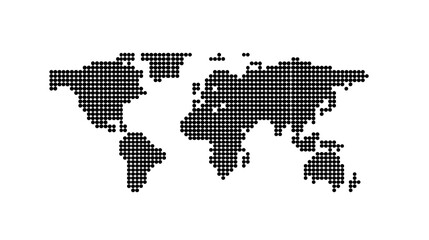 Abstract Dotted World Map Representing Global Connectivity and International