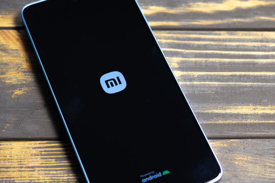 KYIV, UKRAINE - September 15, 2024 : Xiaomi MI logo on xiaomi modern smartphone screen.