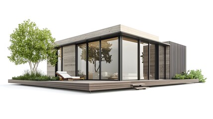 Sustainable and Modern Prefab Home Nestled in a Lush Green Landscape