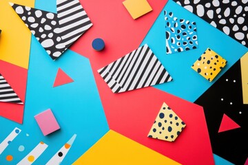 Obraz premium Abstract Geometric Pattern with Vibrant Colors and Shapes
