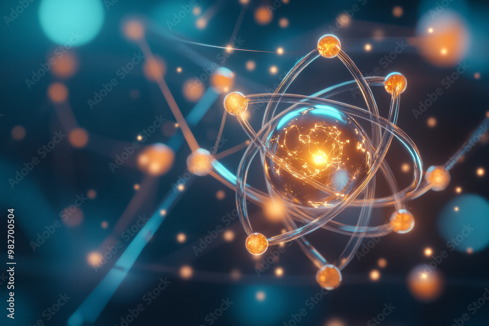 Aufkleber A dynamic rendering of an oxygen atom,