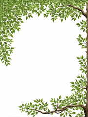 Obraz premium Green leaf bosrder copy space area