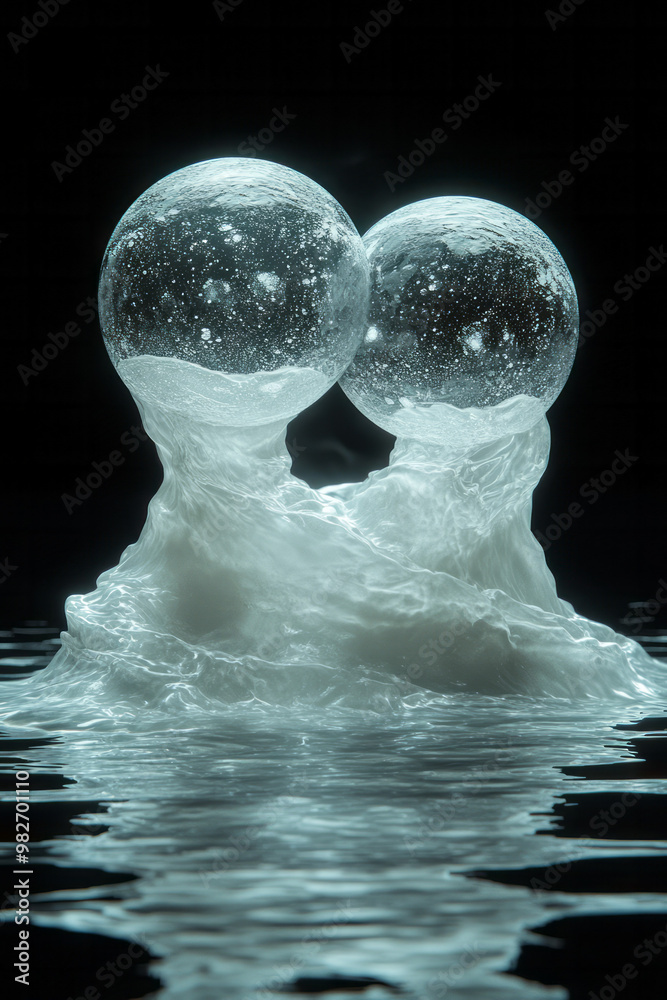 Aufkleber a dynamic illustration of quantum entanglement, with two particles connected by an invisible force,