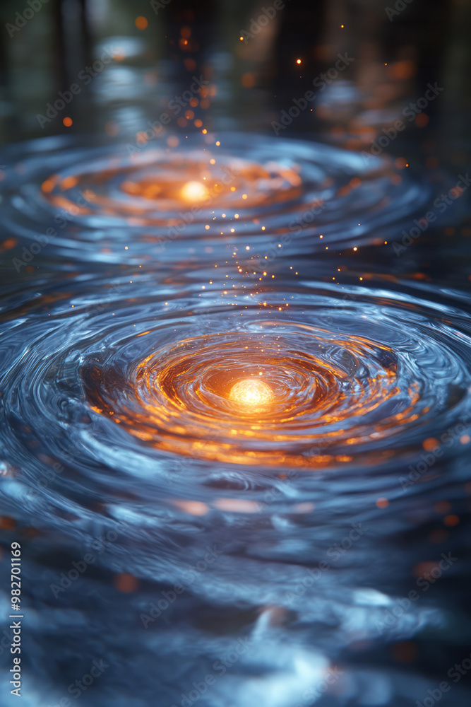 Poster a dynamic illustration of quantum entanglement, with two particles connected by an invisible force,