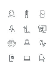 Information technology line icons, set of icons for web design, vector illustration