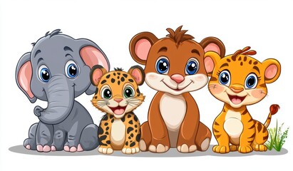 Fototapeta premium Cute Animal Friends.